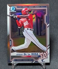 Jeremy De La Rosa Chrome Refractor Rookie 2021 Bowman Draft Card BDC-2 Nationals