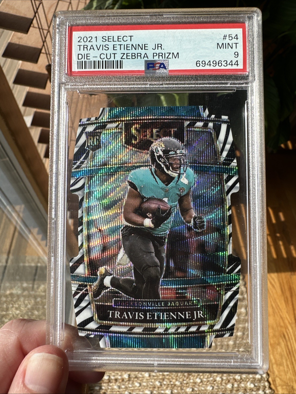 2021 Panini Select Travis Etienne Die-Cut Zebra Prizm #54 (RC)