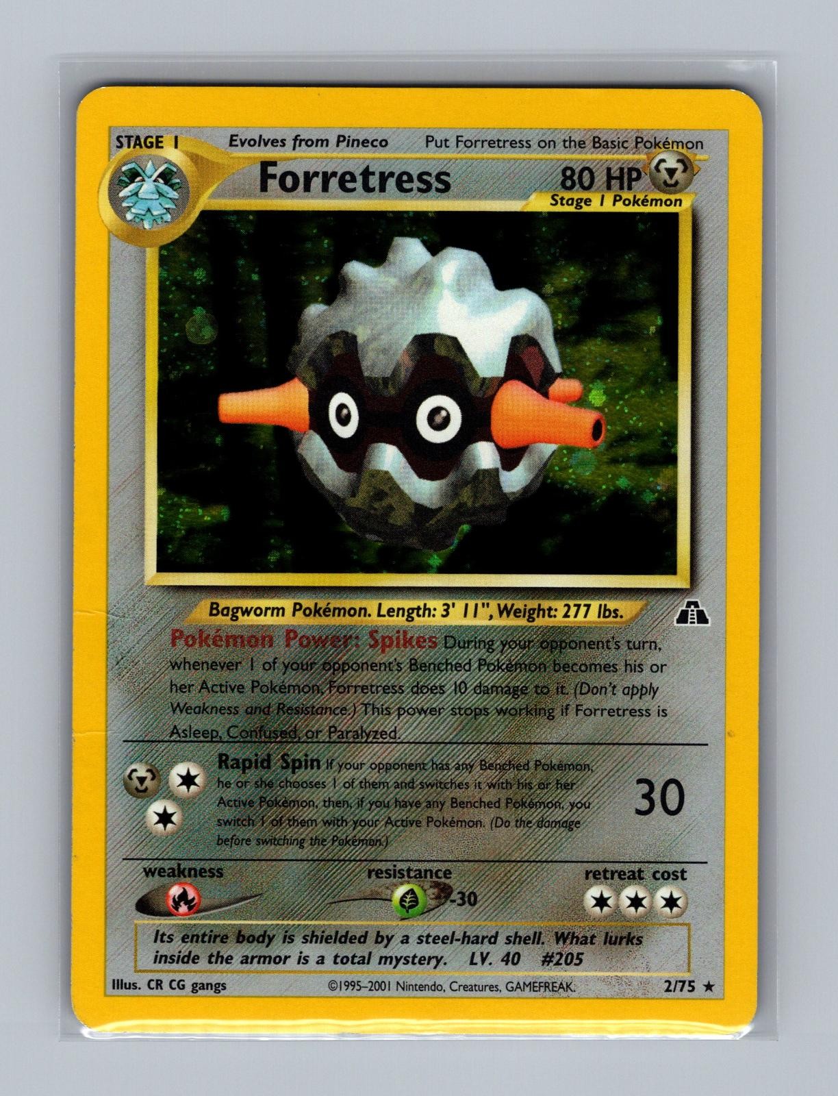 Forretress 2/75 Rare Neo Discovery Pokemon Unlimited Holo HP