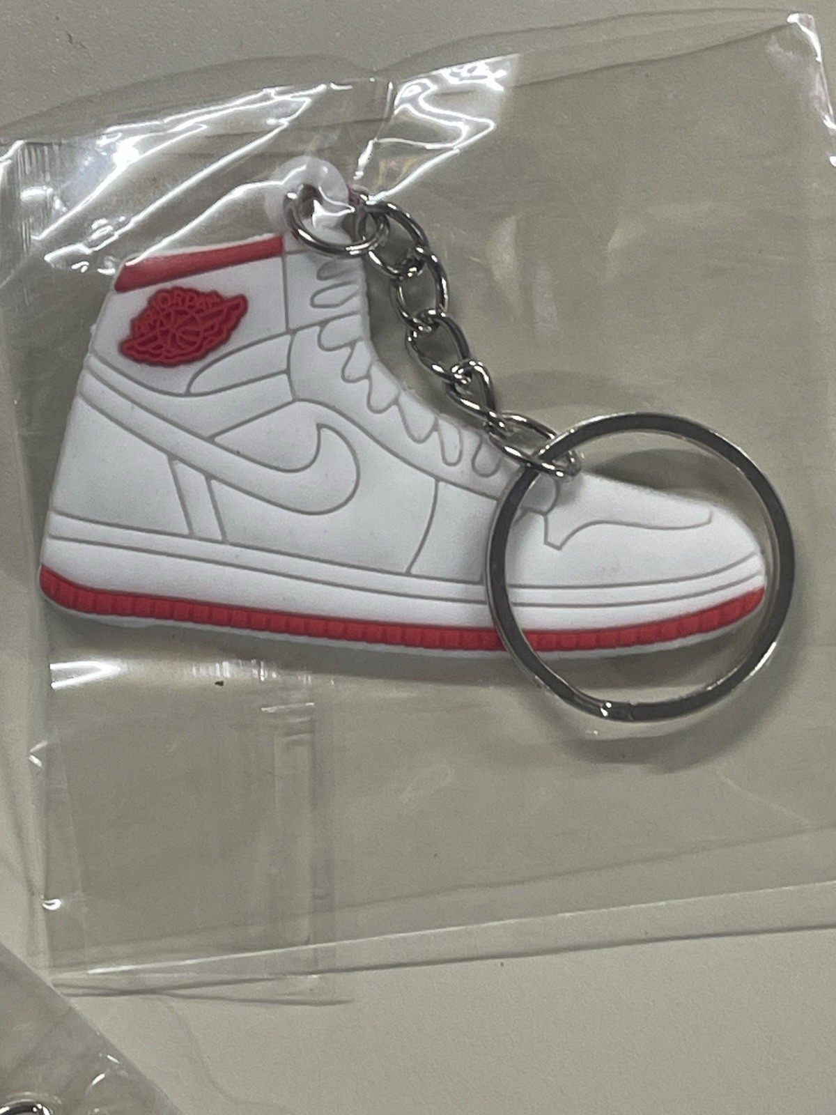 Nike Air Jordan Shoe Keychain Collectible Keychain For Sneakerheads White Red