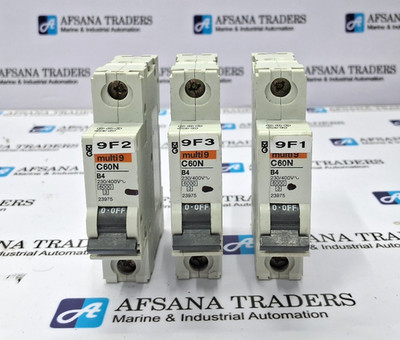 LOT OF 3X MERLIN GERIN MULTI9 C60N MINIATURE CIRCUIT BREAKER B4