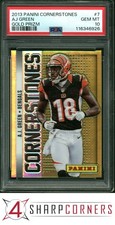 2013 PANINI CORNERSTONES GOLD PRIZM #7 AJ GREEN #/25 POP 1 PSA 10