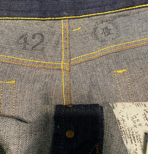 RMC Martin Ksohoh Red Monkey Dark Wash Selvedge Jeans Embroidered Tiger - 42x32 - Picture 8 of 9