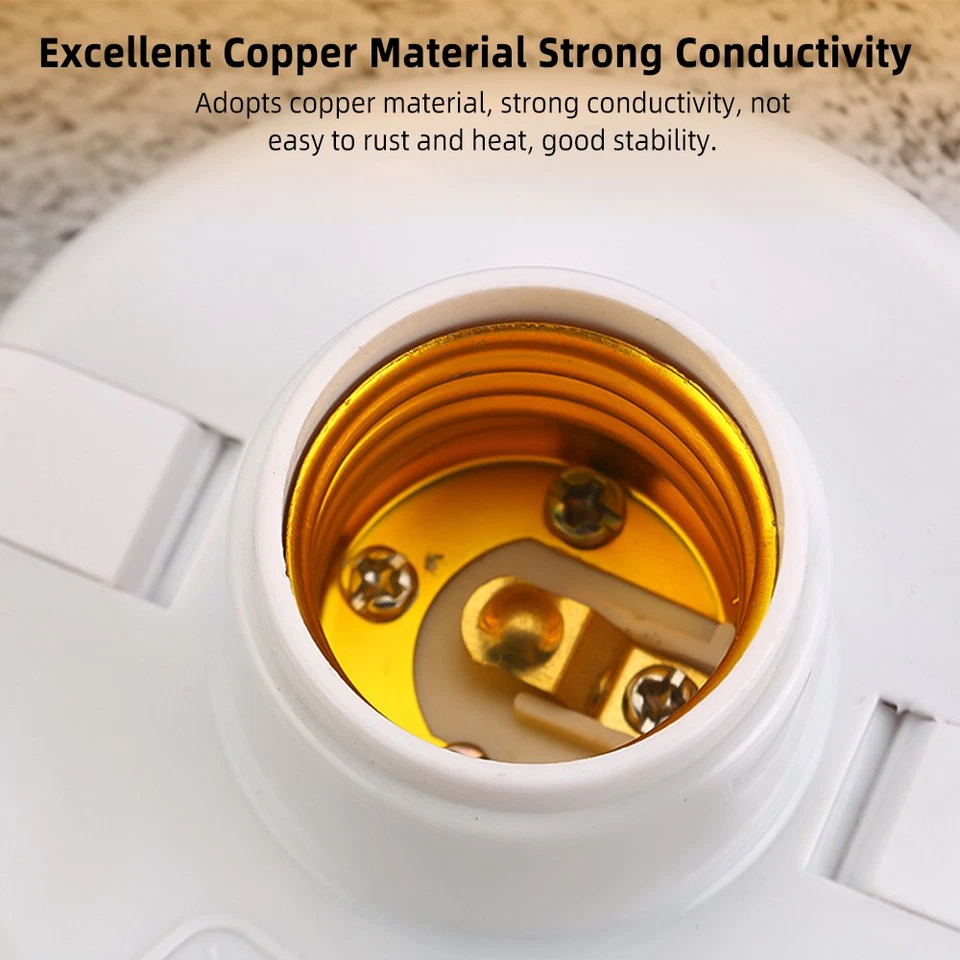 E27 LED Lamp Screw Base Round Bulb Holder Converter Light Bulb Base Adapter LOT - Image 4 of 4