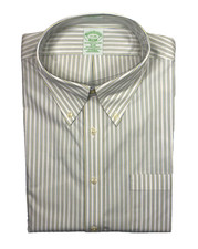Brooks Brothers The Original Polo Shirt 17-36 SLIM FIT Non-Iron Stretch Stripe
