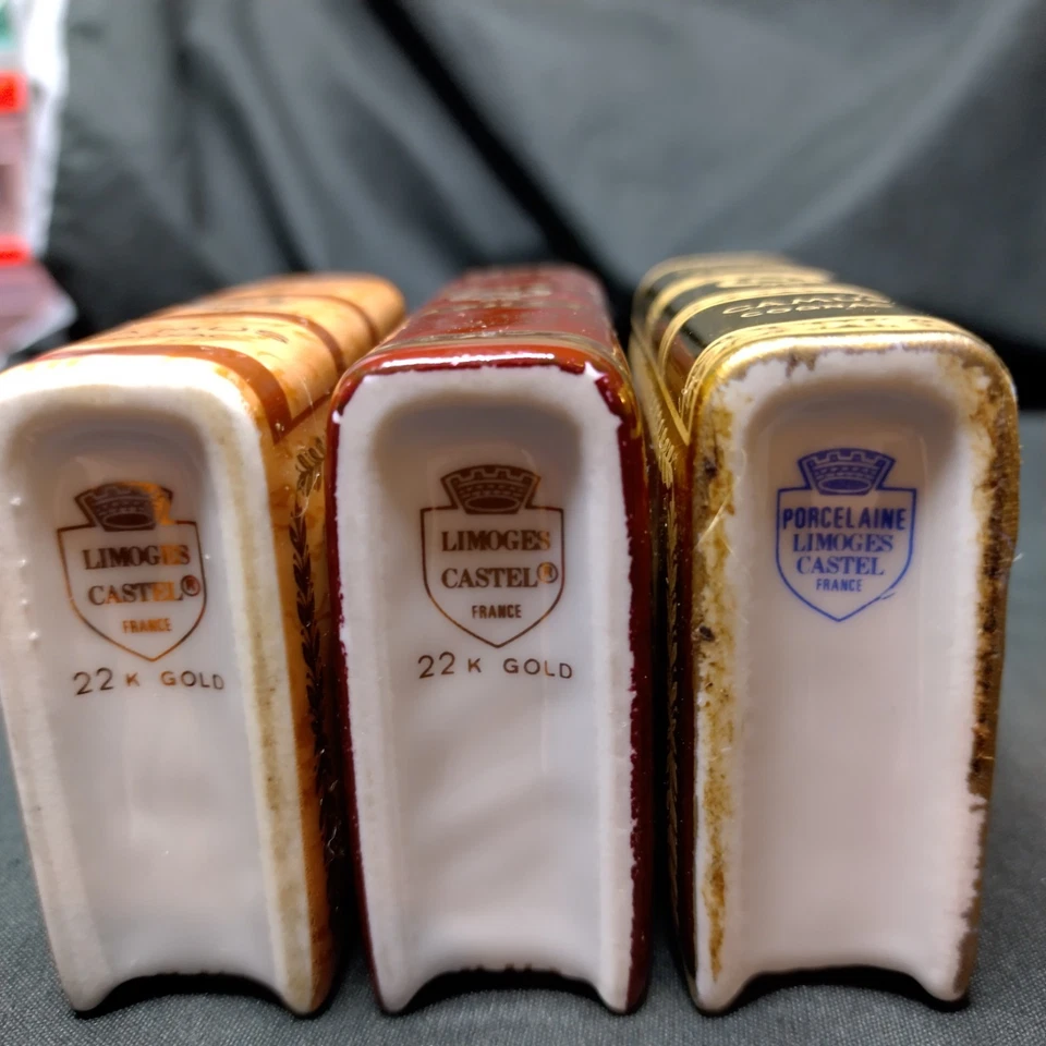 3 Camus Napoleon Cognac miniature decanters in the shape of books - Image 4 of 4