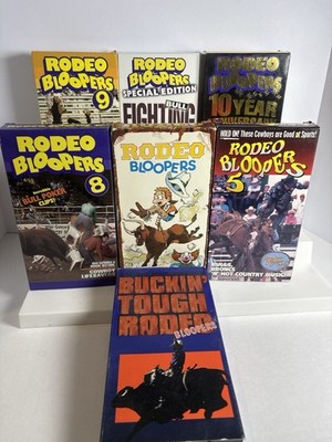 Rodeo Bloopers VHS Lot of 7 Bull Riding Rodeo Humor Vintage Tapes