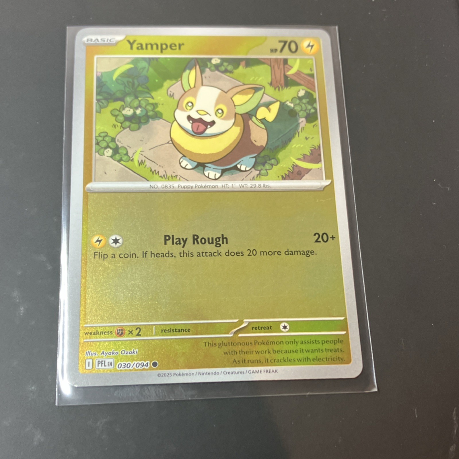Pokémon Yamper Me02: Phantasmal Flames Common Reverse Holo Basic 030/094
