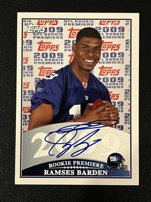 Ramses Barden 2009 Topps Rookie Premier Auto RPA-RB RC Giants