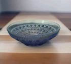 Stunning!! Vintage Large Blue Depression Glass Centerpiece Decorative Bowl