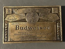 Vintage 1970s-era Budweiser Beer Brass Belt Buckle Anheuser-Busch A-168 F 