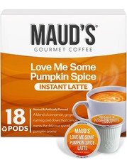 18 ct Pumpkin Spice Latte Flavored Coffee Pods for Keurig K-Cups Medium Roast