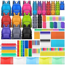 50 Sets 17" Backpacks Bulk Wholesale, Back to School Supply Kit Bundle