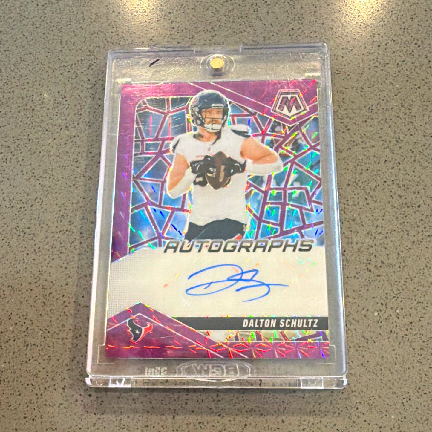 Panini 2025 Mosaic Dalton Schultz Texans Autographs Mosaic Purple Prizm /49 Auto