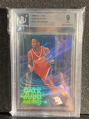 1996-97 Skybox E-X2000 Allen Iverson Star Date 2000 #7 Rookie Insert BGS 9 Mint