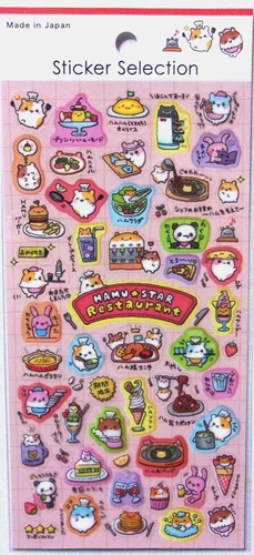 GAIA Hamster Restaurant Food Sweets PET Sticker Sheet Made in Japan