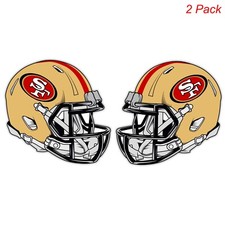 2 PACK San Francisco 49ers Inverse Sticker Football Helmet Vinyl Car Truck Decal