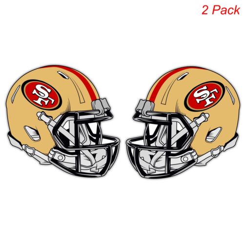 2 PACK San Francisco 49ers Inverse Sticker Football Helmet Vinyl Car Truck Decal - Afbeelding 1 van 4