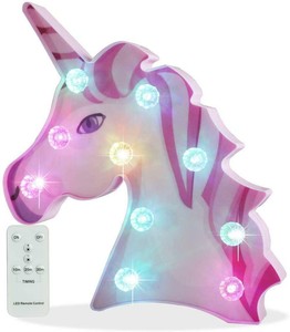 Pooqla Remote Control 3D Rainbow Unicorn Color Changing Unicorn Lamp Girls Night | eBay
