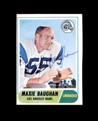Maxie Baughan Signed Original 1968 Topps Los Angeles Rams Autograph