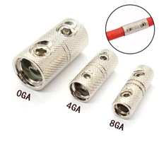 2PC Wire Coupler Terminal Butt Connector 0-8 GA Gauge Joiner Barrel Set Screw