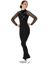 Figure skating One Piece Catsuit Unitard Kids small Black Pre Owned