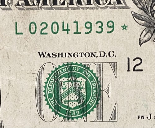 Star Note Birthday February 4, 1939 $1 One Dollar Bill Fancy Serial Number - Picture 1 of 5