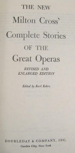 New Milton Cross Complete Stories Of Great Operas Vintage Book 1955 Doubleday O - Picture 7 of 12