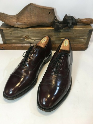 Johnston Murphy Limited Men Leather Cap Toe Shoes Maroon Sz 10 D Excellent cond - Picture 2 of 12