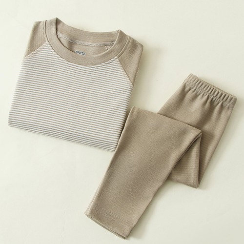 Kids Girls Boys Sleepwear Long Johns Underwear Set Base Layer Tops With Pants - Picture 15 of 43