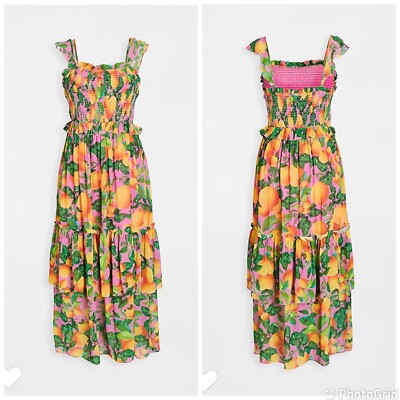 farm rio orange sunset dress FARM Rio ORANGE SUNSET MAXI DRESS, MULTI / S