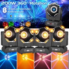 200W 8 LED Rotation Moving Head Light RGBW Stage Lights For DJ Party Disco DMX