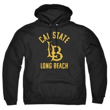 Long Beach State Adult Pullover Hoodie One Color Logo, Black, S-3XL
