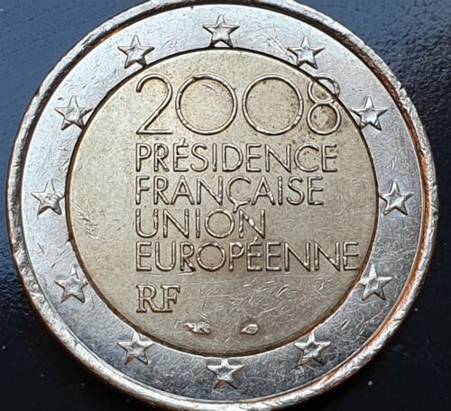 2 € Euro Münze Frankreich 2008 leicht dezentriert Gedenkmünze Sondermünze  - Bild 1 von 2