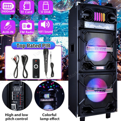 4500W Portable Bluetooth Speaker Dual 10" Woofer Heavy HIFI Sound Party System