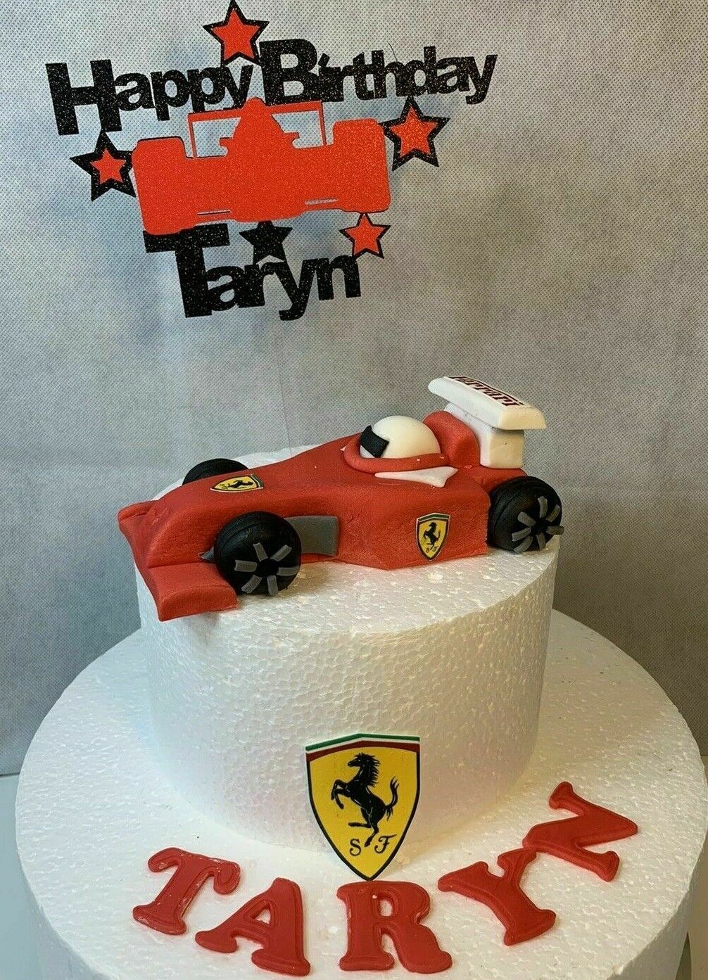 Amazon.com: Formula 1 Race Car Cake Topper, Ferrari Custom Name Topper, Formula  One Topper, Race Car Cake Topper, Racing Topper, Car Birthday Decoration :  Handmade Products