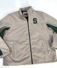 58 Sports Michigna State Men's Soft Shell Jacket Size 2XL Beige / Green