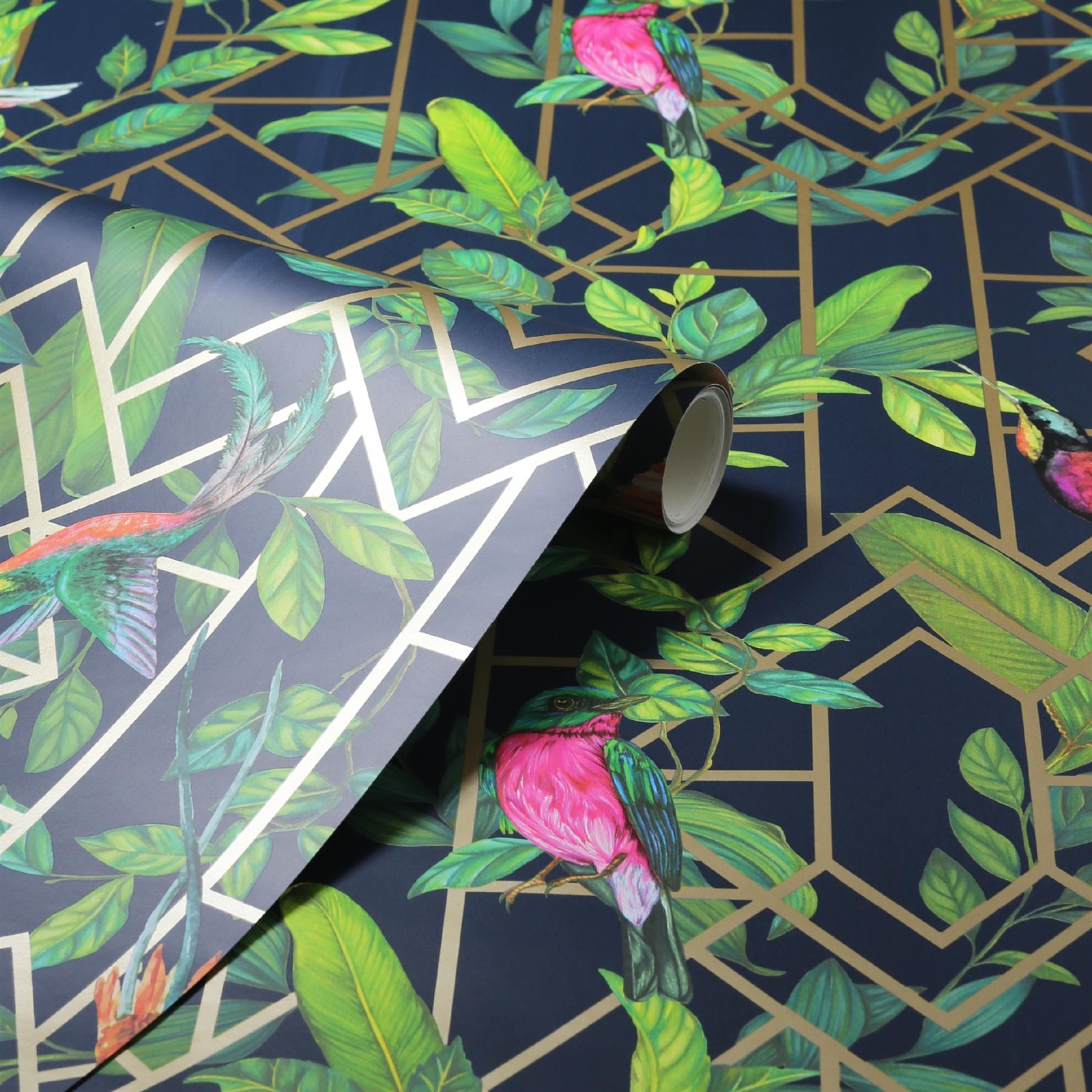 Arthouse Deco Tropical Navy and Gold Wallpaper - Image 12