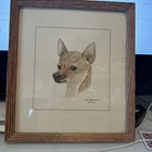 BILLY DOHLMAN CHESTNUT-Watercolor Painting Fox 1949 signed 7 1/2 x 8 inches