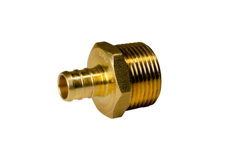1 Pack XFITTING 1/2" Pex B x 3/4" Male NPT Threaded Adapter, Lead Free Brass