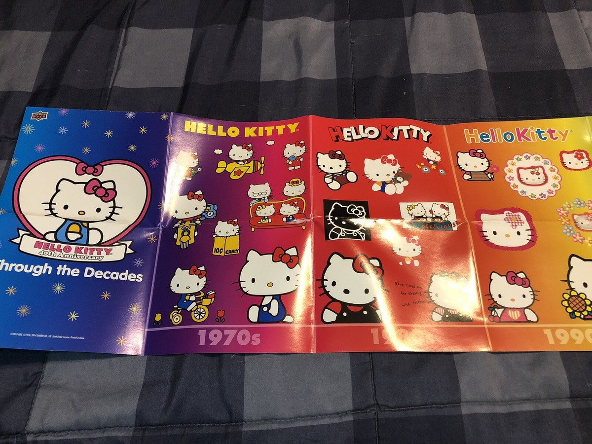 HELLO KITTY TIMELINE 40th Anniversary Poster Banner 1970 1980 1990