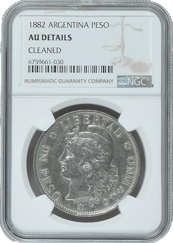 1882 Republica Mexicana Libertad 8R.Z.1882.J.S.10D.20G. Silver