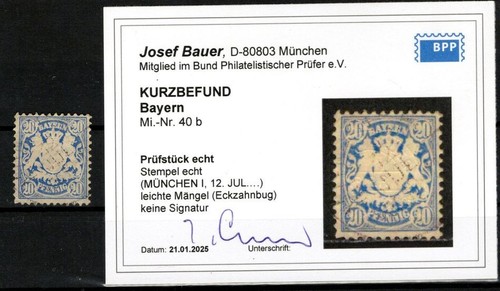 Bayern 40B Colore Gest. BPP PERIZIA 250EUR (CA0814)