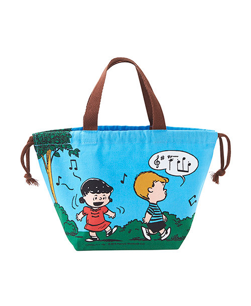 Snoopy X familiar Vintage Peanuts Lunch Tote Bag Bento 100 cotton Made