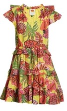 NWT Farm Rio Fruit Dream Ruffle Mini Dress Size Small Pineapple Print
