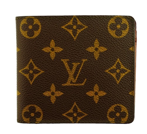 LOUIS VUITTON ケース ブラウン Louis Vuitton Brazza Leather Credit Bi-Fold Long Wallet Taiga