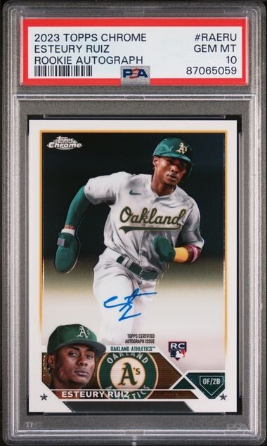 2023 Topps Chrome Esteury Ruiz Auto #RA-EUR PSA 10 Gem Mint POP 15