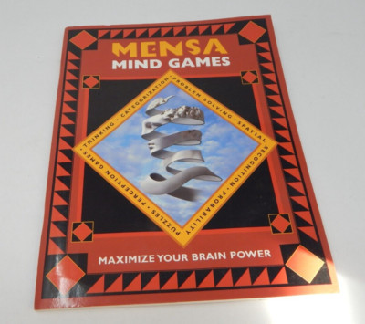 Carlton MENSA MIND GAMES, Interactive Book with 200 Puzzles/Games/Exercises