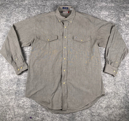 Tony Lama, Vintage Tony Lama Mens Shirt L Gray Western Long Sleeve Rodeo Cowboy Button Down