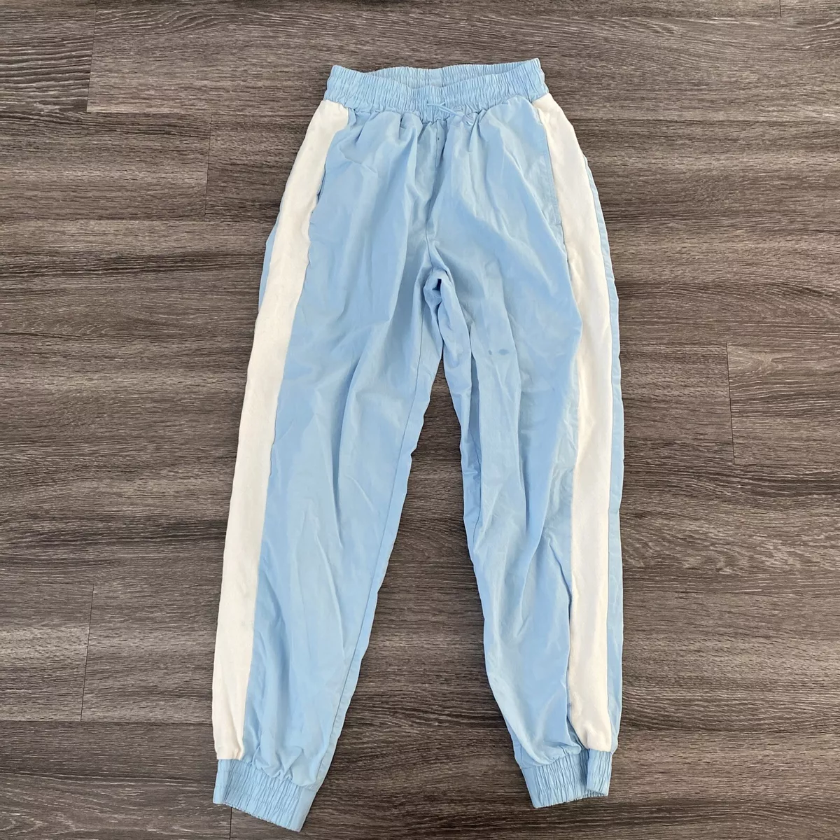 Fabletics Joggers Track Pants Baby Blue White Stripe Sz Women XXS